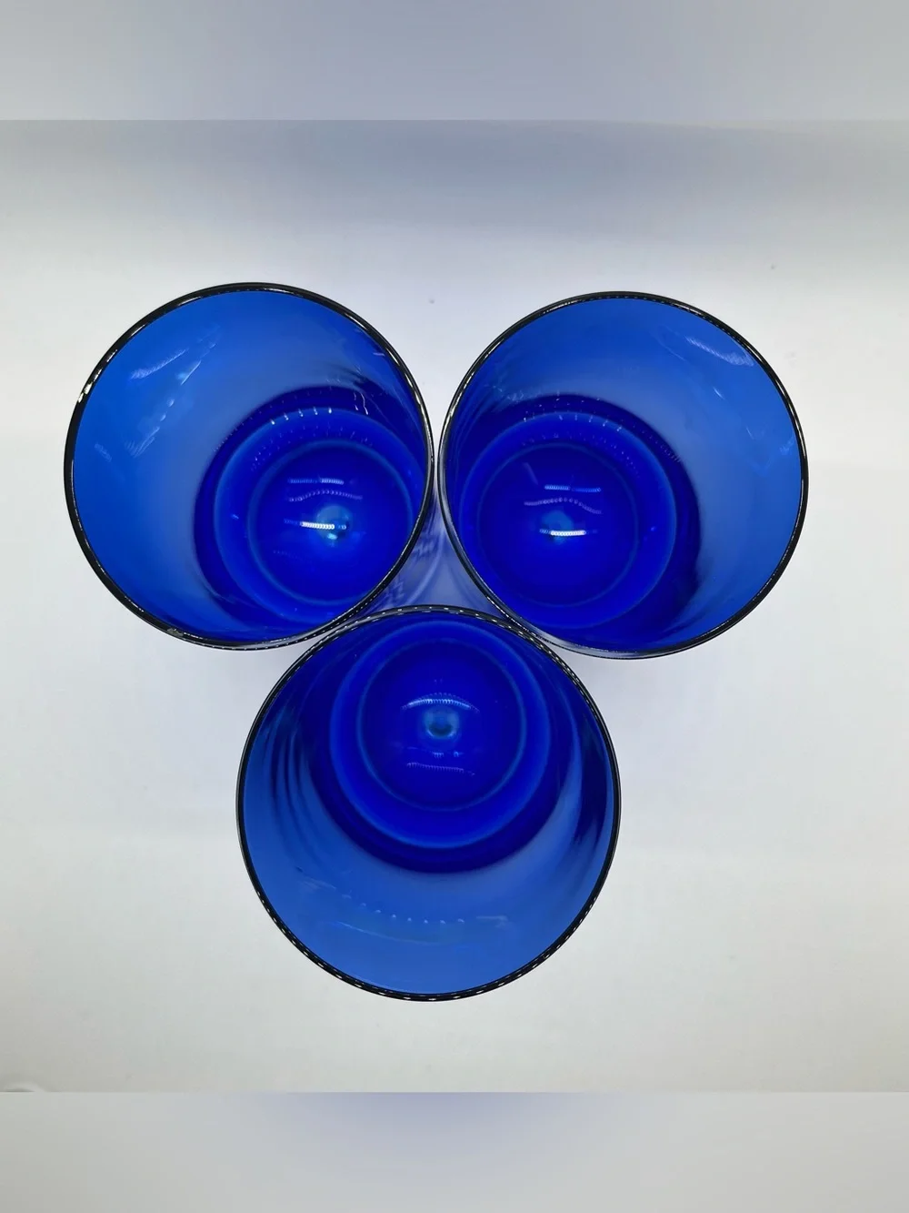 Set/3 Block Crystal Stockholm Cobalt Blue Controlled Bubble Highball Tumblers